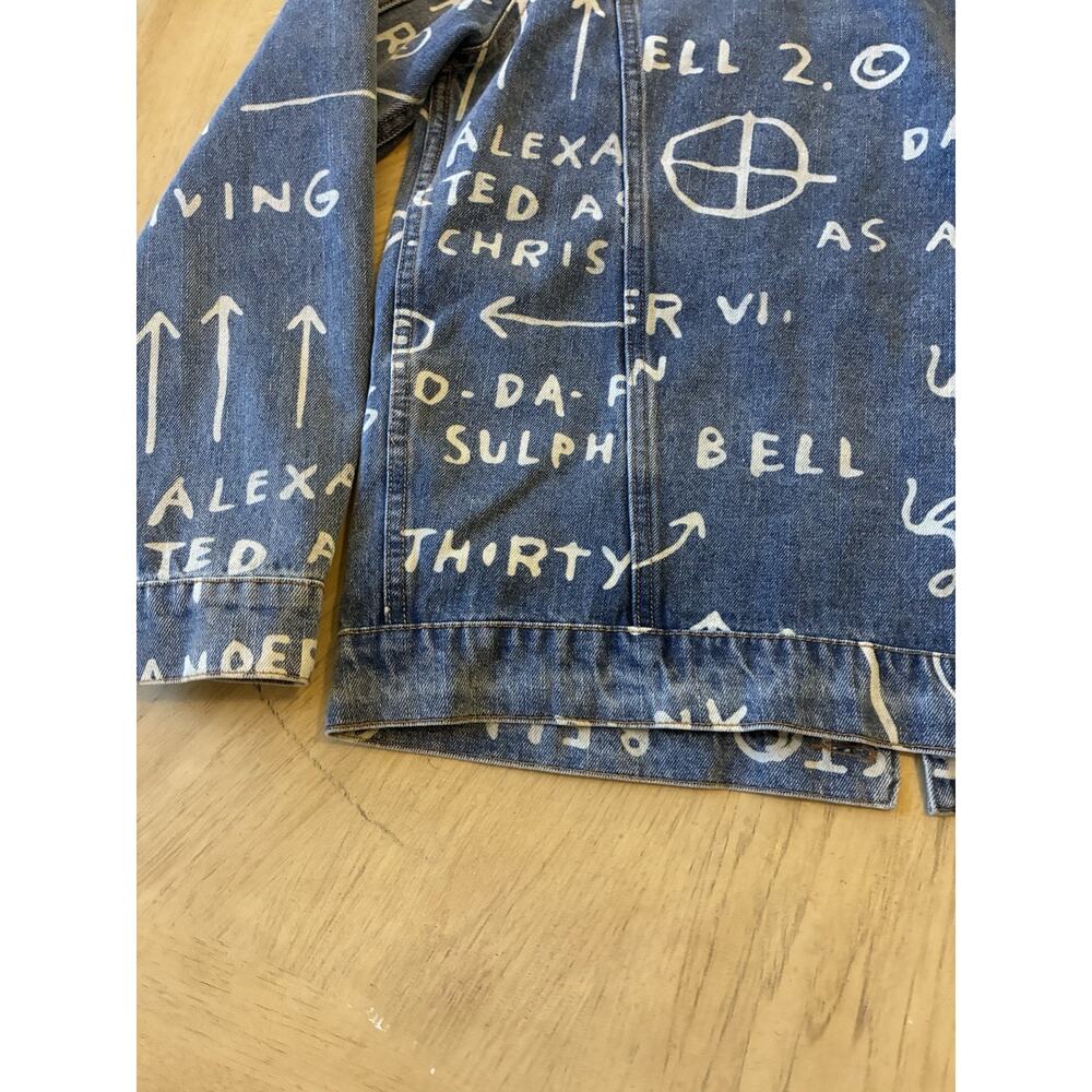 Diamond Supply X Basquiat Doodle Denim Jacket Limited All Over Graphic Print S - Picture 13 of 16